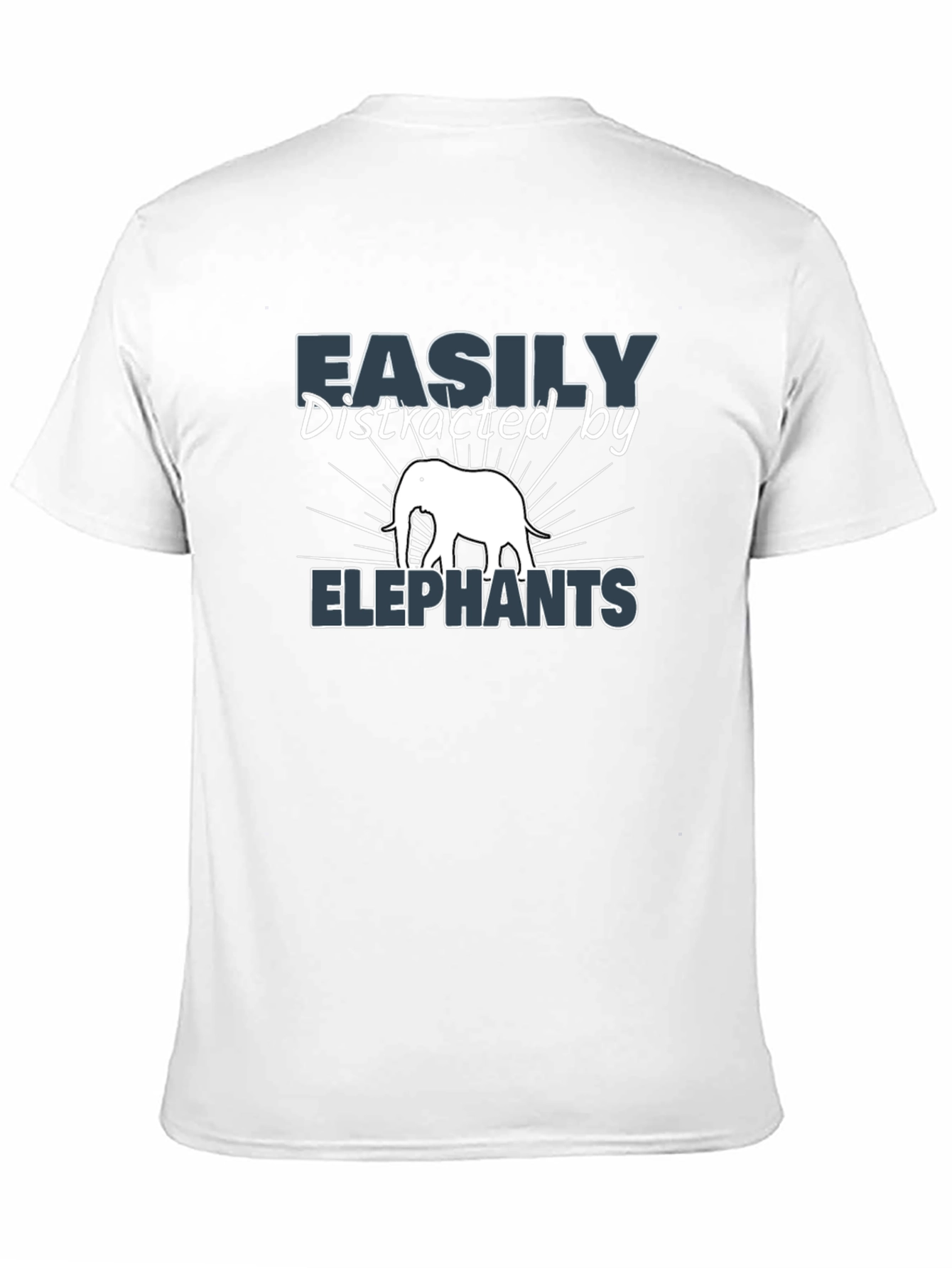 Easily Distracted By Elephants Black T-Shirt