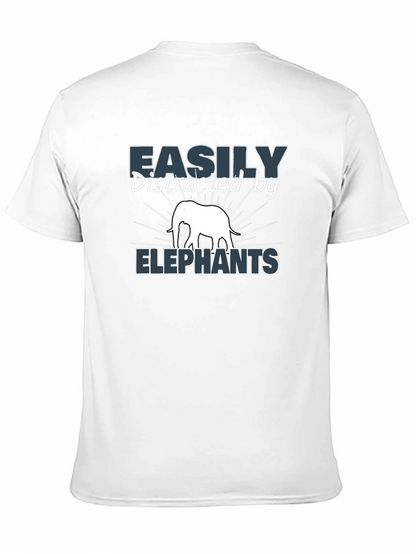 Easily Distracted By Elephants Black T-Shirt