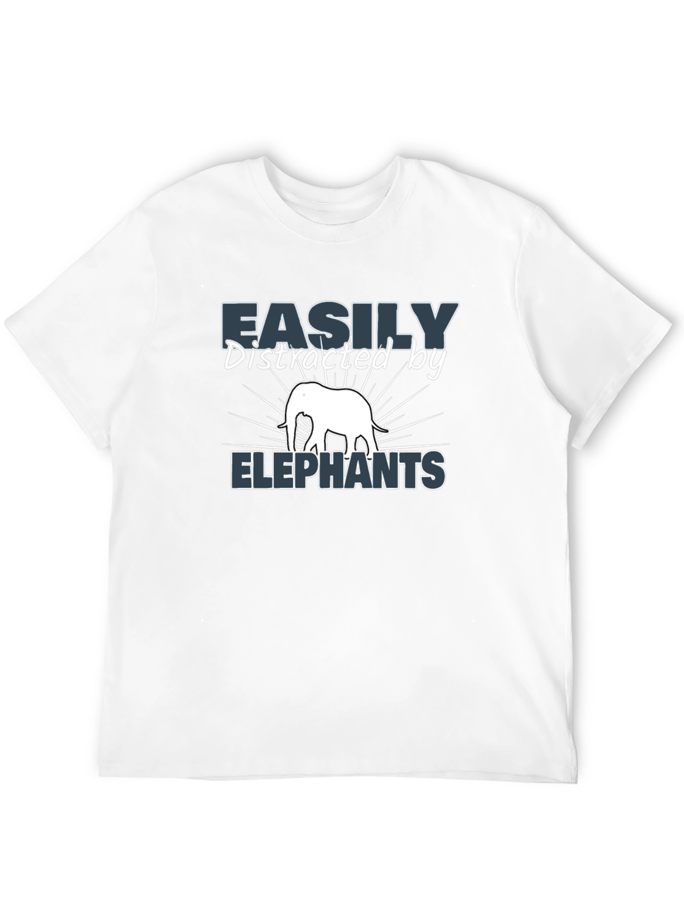 Easily Distracted By Elephants Black T-Shirt