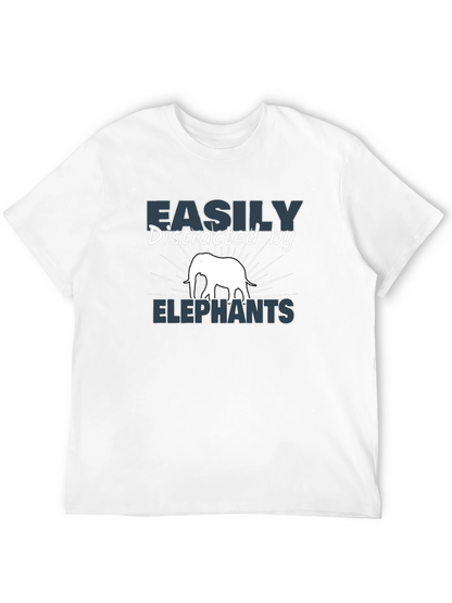 Easily Distracted By Elephants Black T-Shirt
