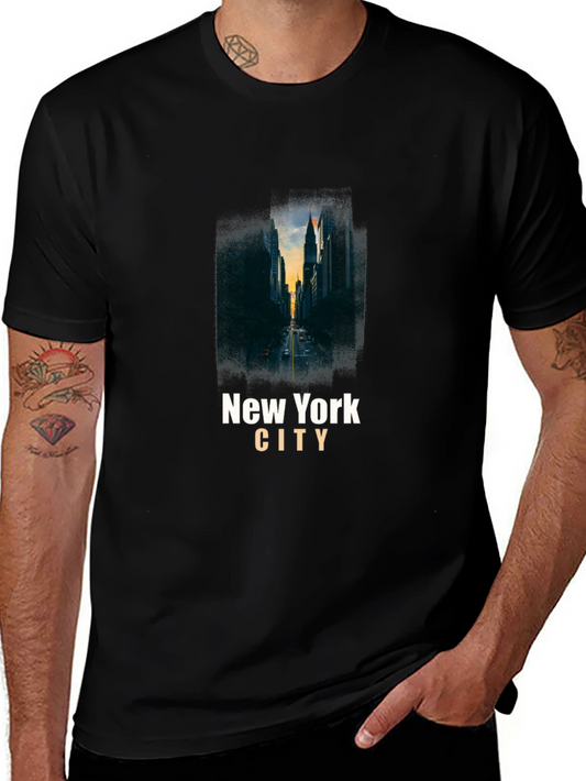 New York City Skyline Graphic Tee - Black