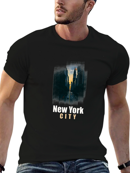 New York City Skyline Graphic Tee - Black