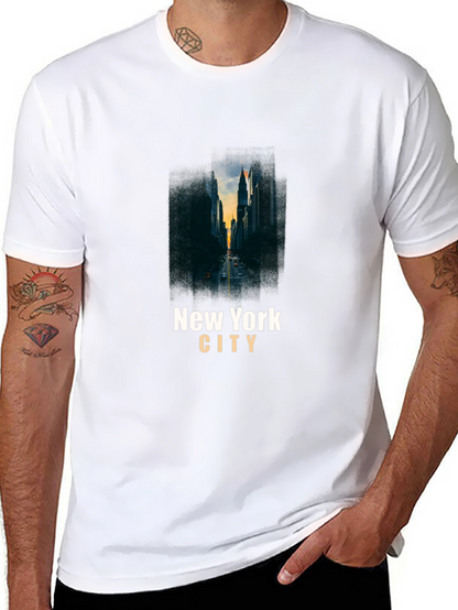 New York City Skyline Graphic Tee - Black