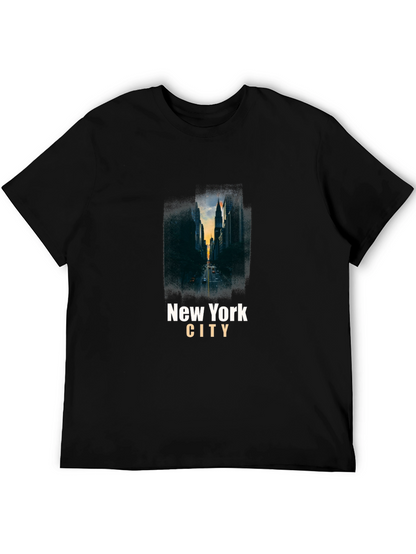 New York City Skyline Graphic Tee - Black