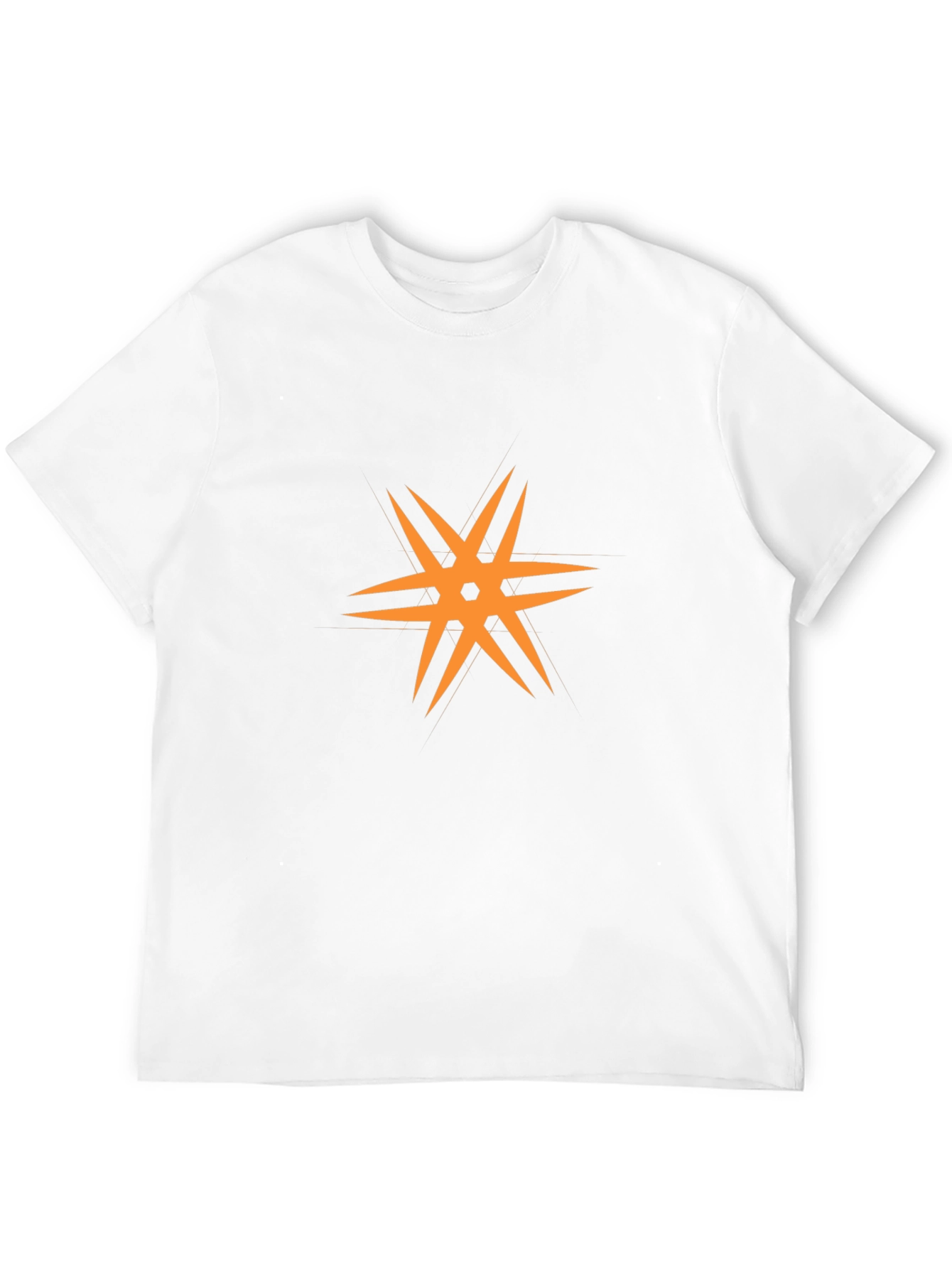 Modern Black T-Shirt with Orange Star Design