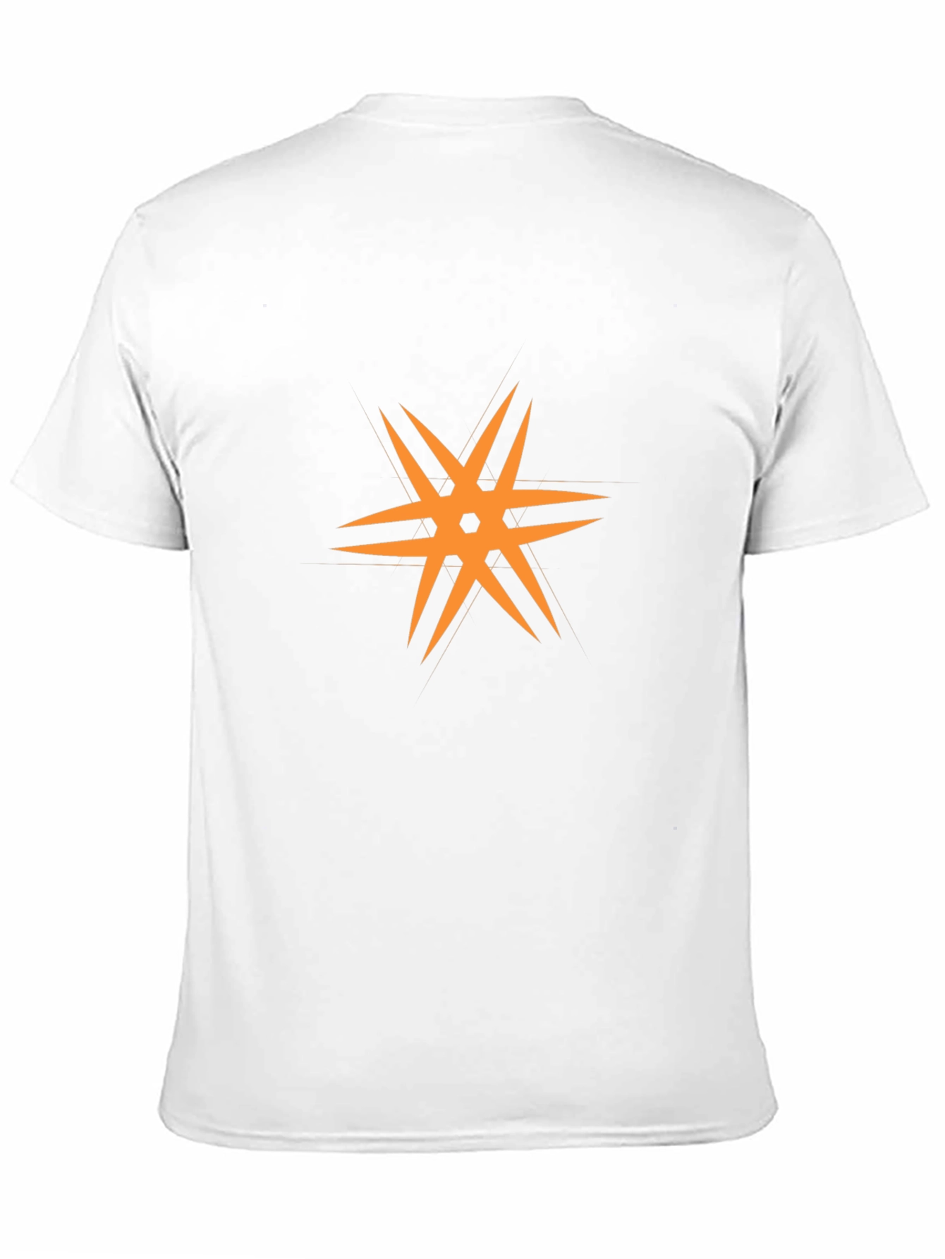 Modern Black T-Shirt with Orange Star Design