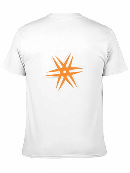 Modern Black T-Shirt with Orange Star Design