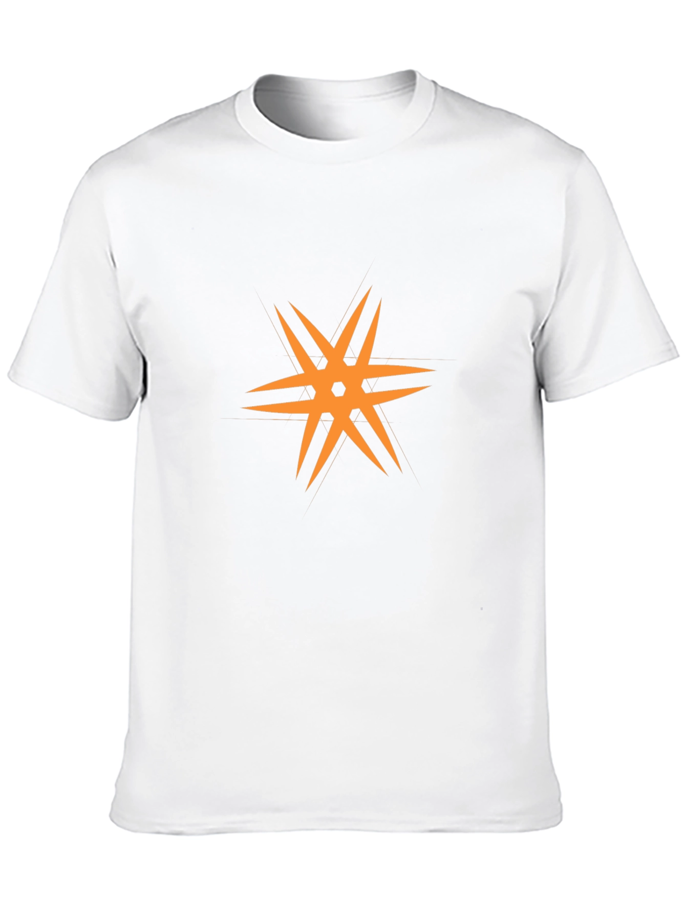 Modern Black T-Shirt with Orange Star Design