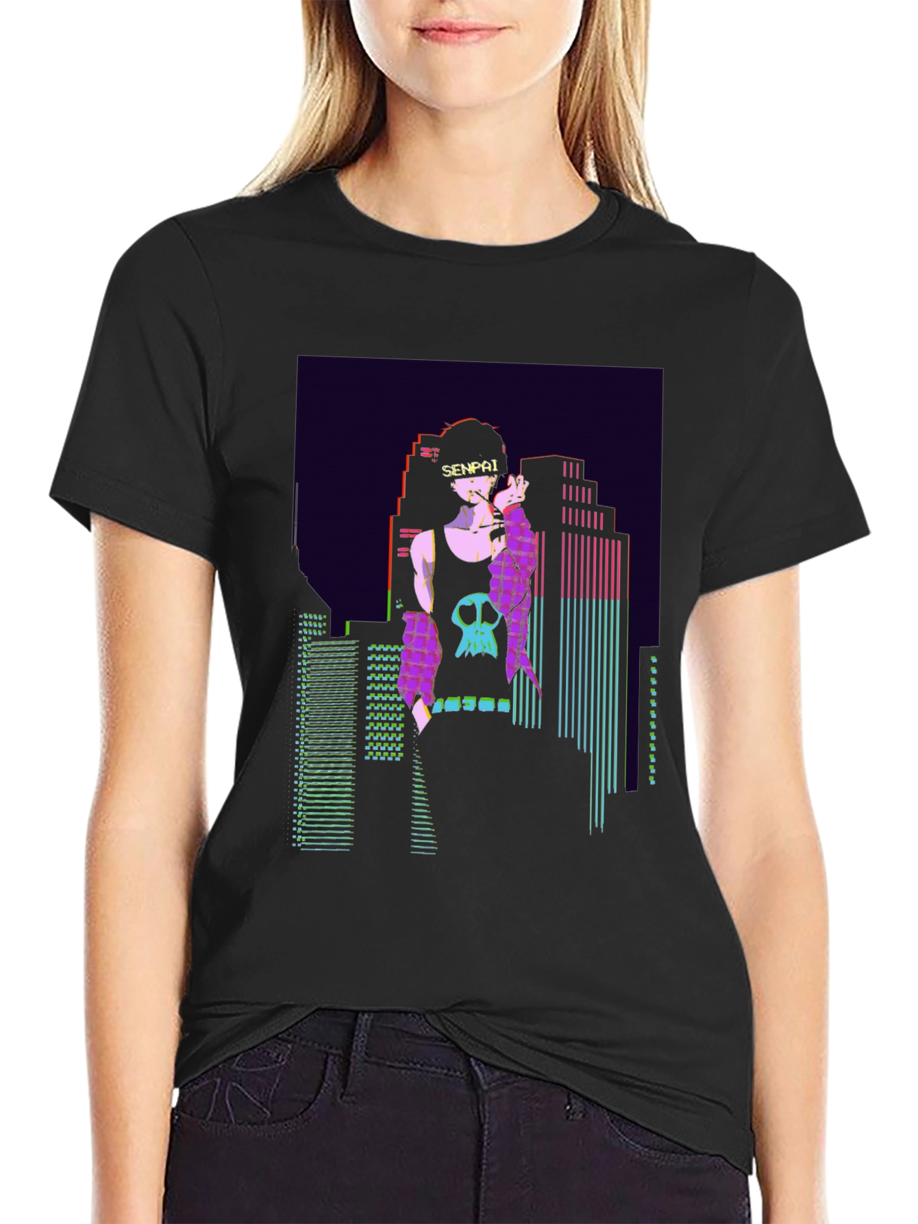 Senpai Anime Vaporwave Graphic T-Shirt