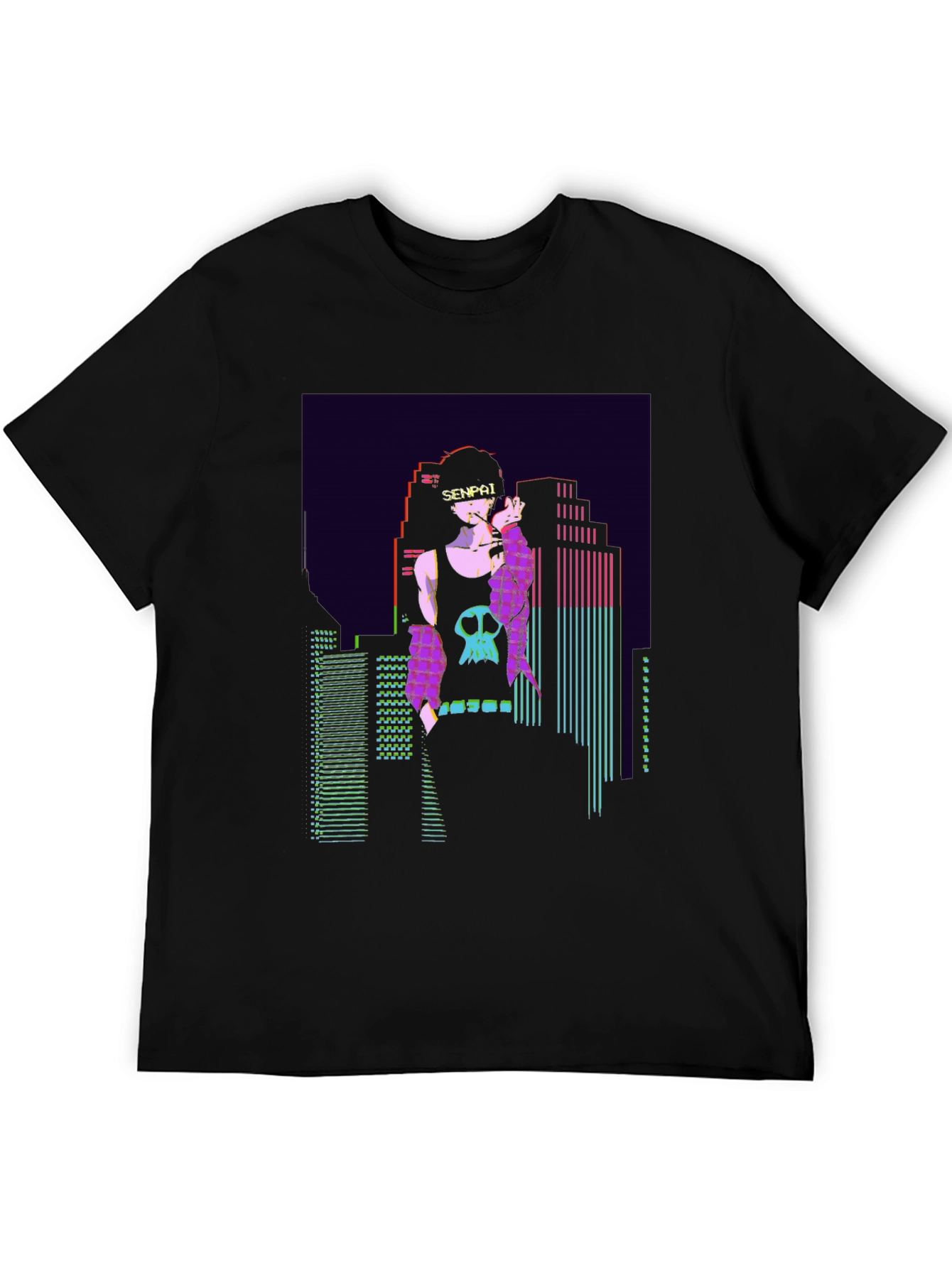 Senpai Anime Vaporwave Graphic T-Shirt