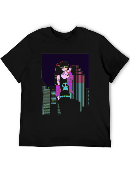 Senpai Anime Vaporwave Graphic T-Shirt