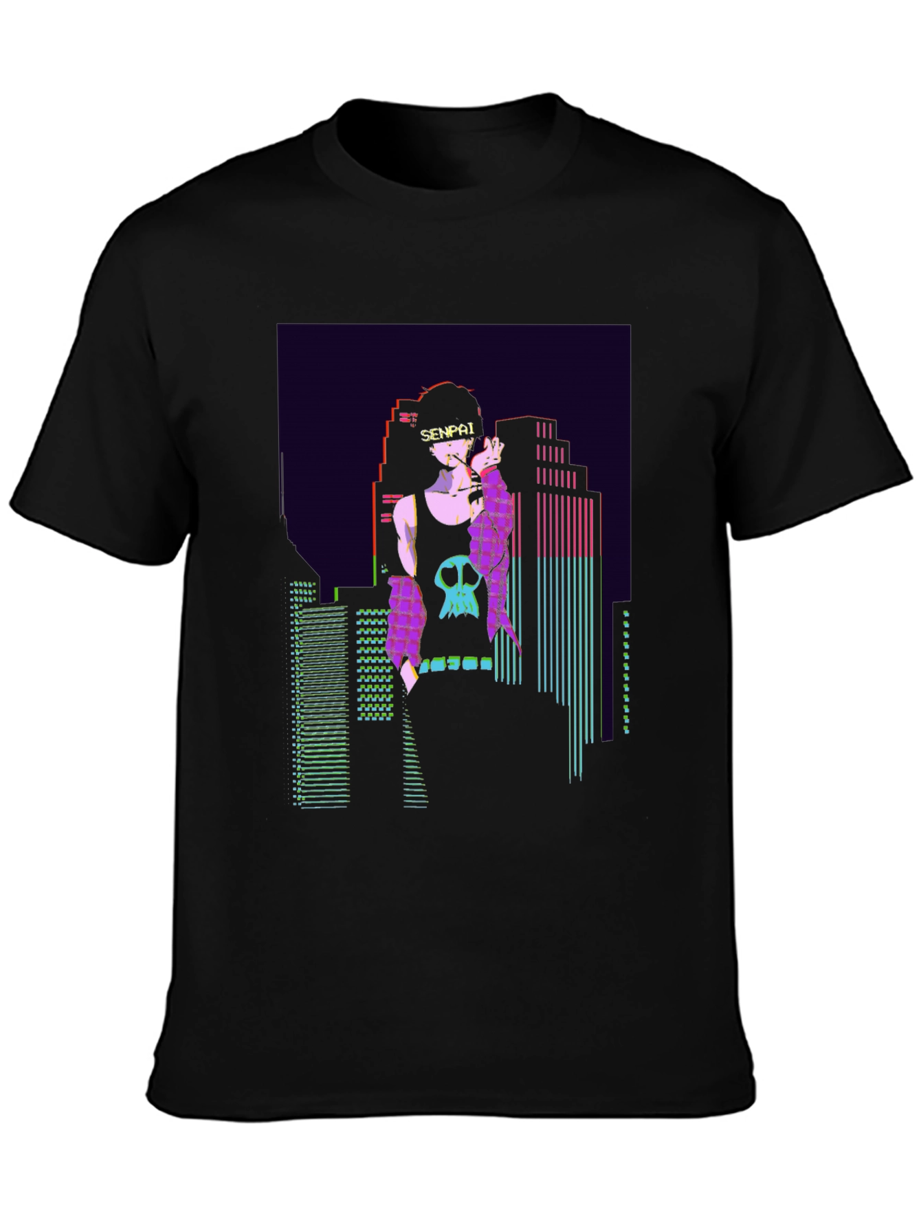Senpai Anime Vaporwave Graphic T-Shirt