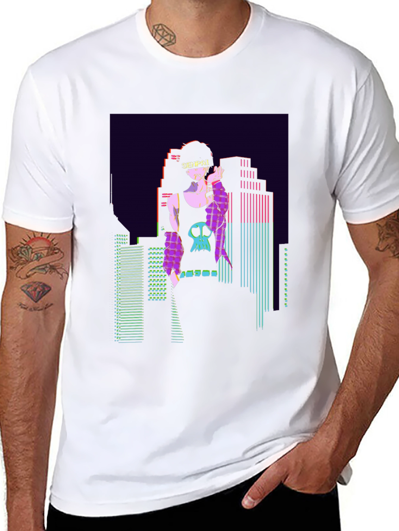 Senpai Anime Vaporwave Graphic T-Shirt