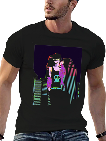 Senpai Anime Vaporwave Graphic T-Shirt