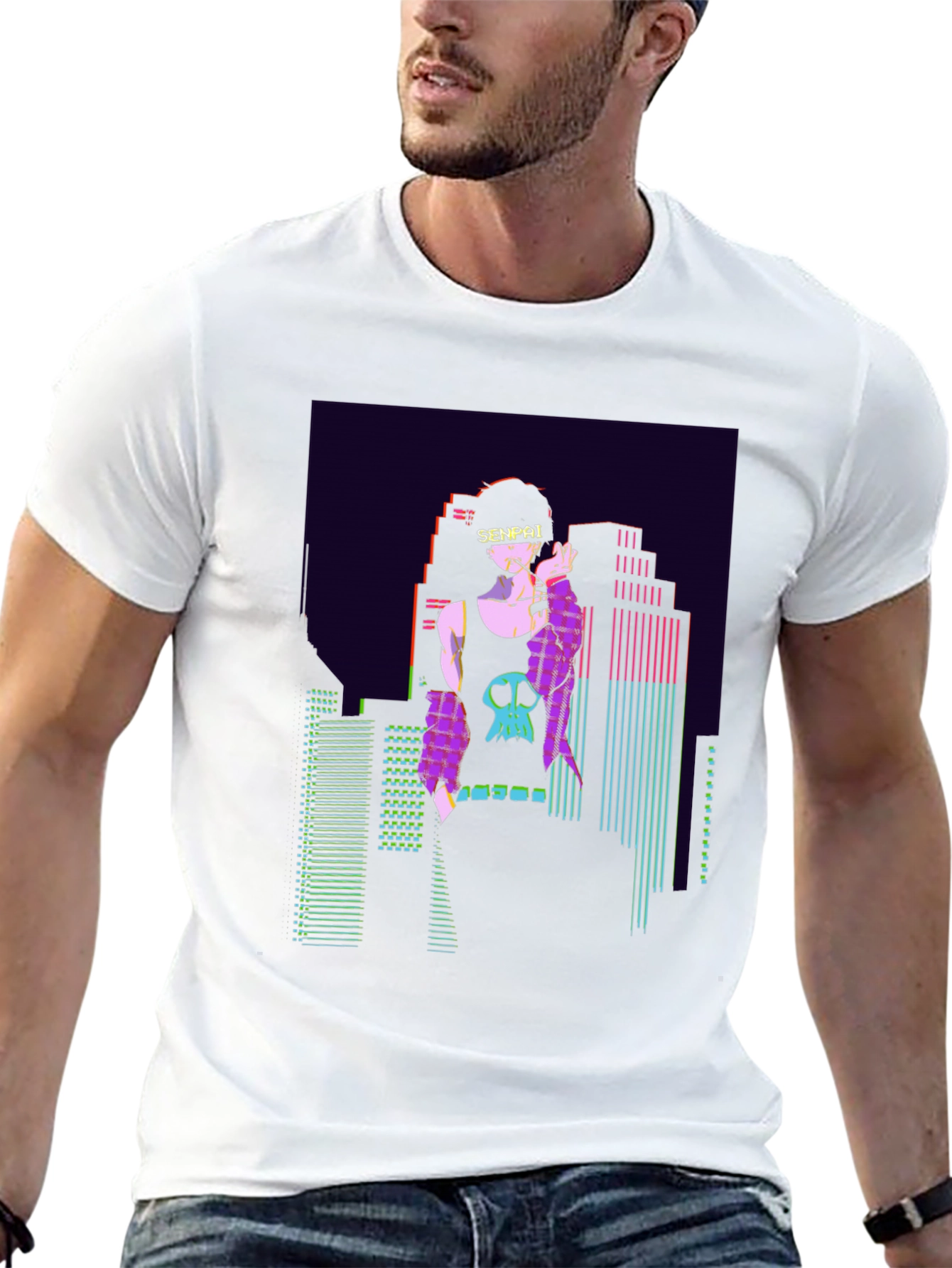 Senpai Anime Vaporwave Graphic T-Shirt