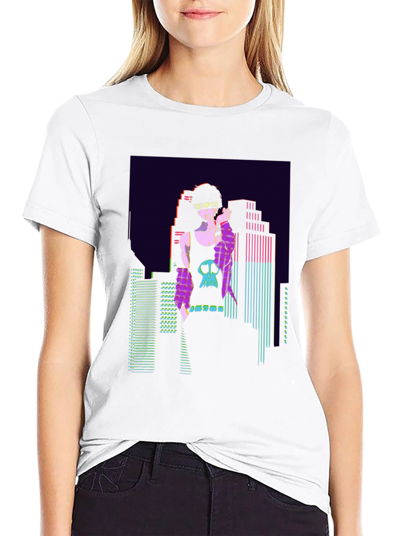 Senpai Anime Vaporwave Graphic T-Shirt