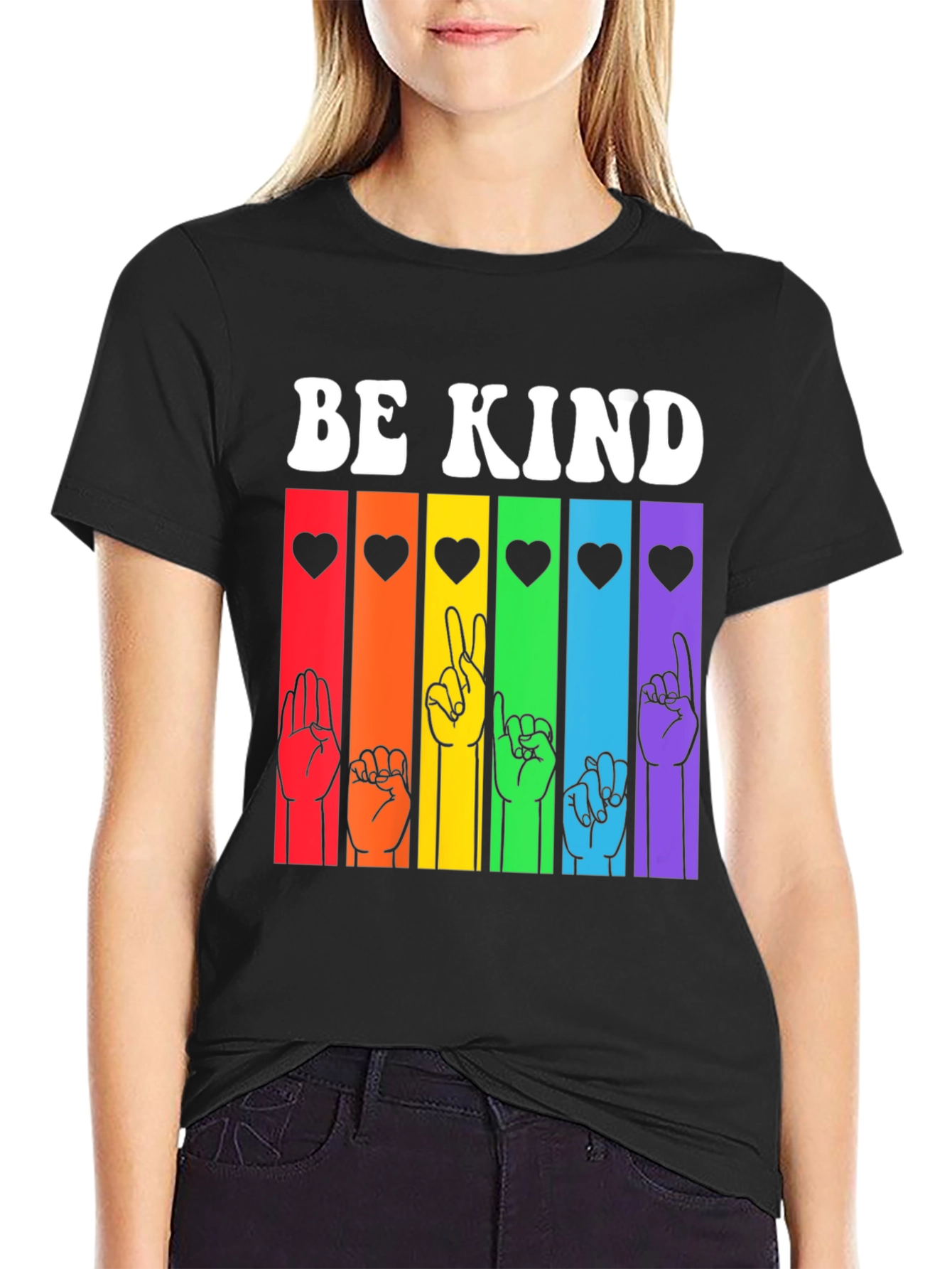 Be Kind Sign Language T-Shirt - Rainbow Pride