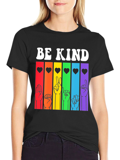 Be Kind Sign Language T-Shirt - Rainbow Pride