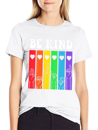 Be Kind Sign Language T-Shirt - Rainbow Pride