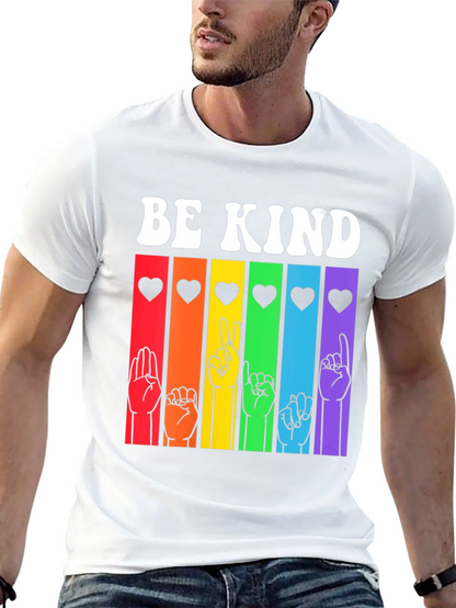 Be Kind Sign Language T-Shirt - Rainbow Pride