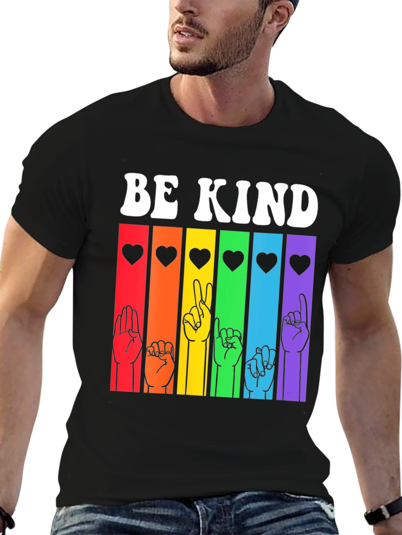 Be Kind Sign Language T-Shirt - Rainbow Pride