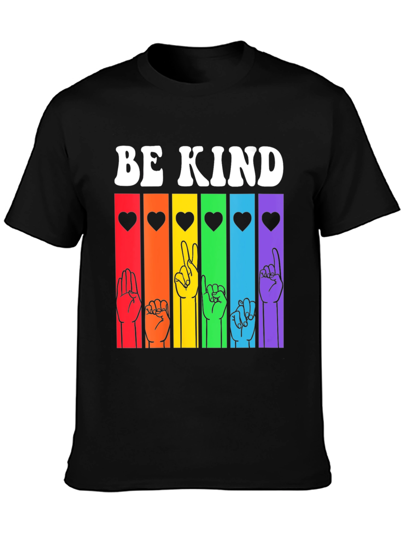 Be Kind Sign Language T-Shirt - Rainbow Pride
