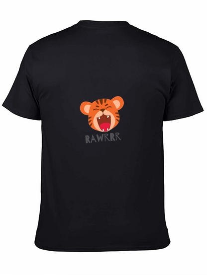 Tiger Rawrr Graphic Print Black T-Shirt