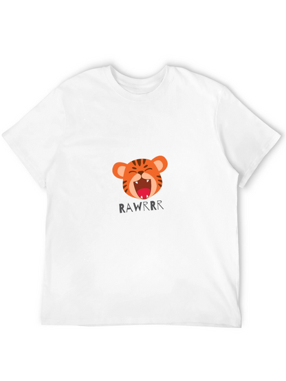 Tiger Rawrr Graphic Print Black T-Shirt