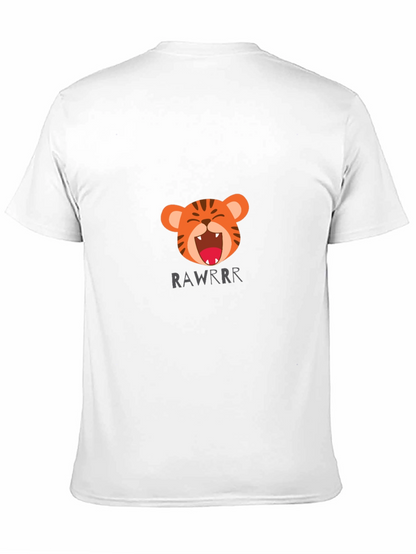 Tiger Rawrr Graphic Print Black T-Shirt