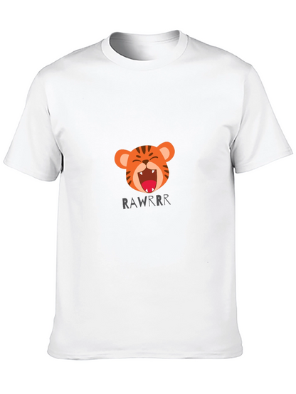 Tiger Rawrr Graphic Print Black T-Shirt