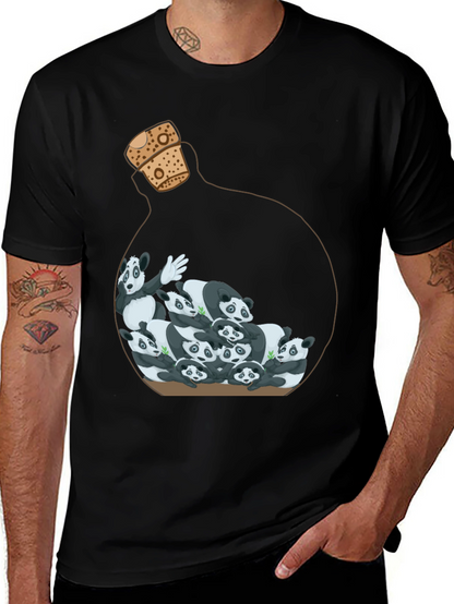 Panda Bottle Black Graphic Tee