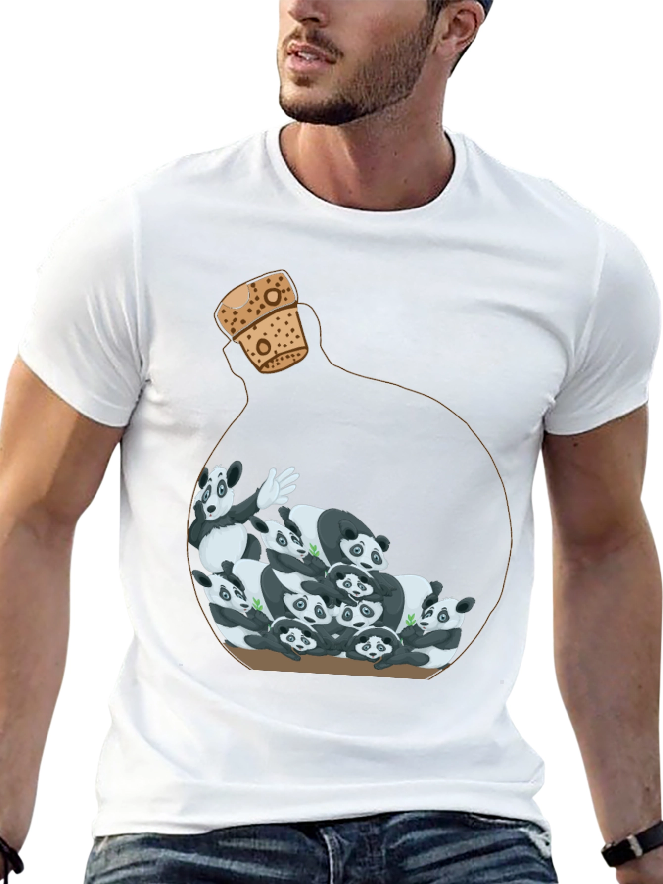 Panda Bottle Black Graphic Tee