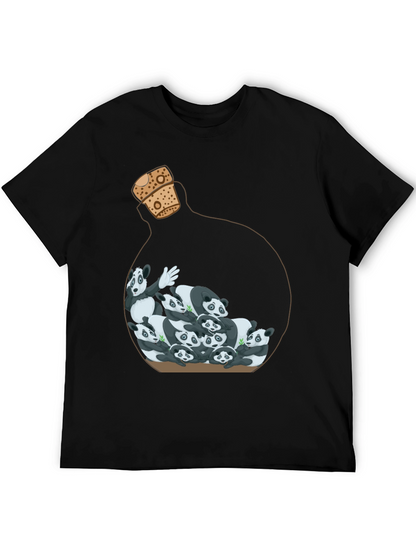 Panda Bottle Black Graphic Tee