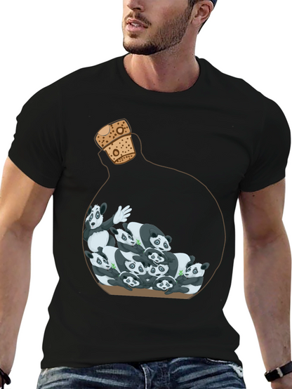 Panda Bottle Black Graphic Tee
