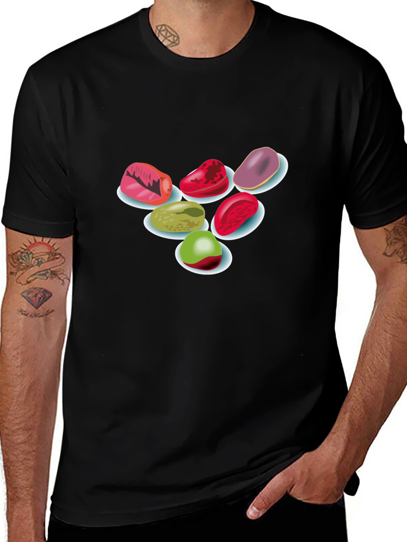 Candy Gems Black T-Shirt