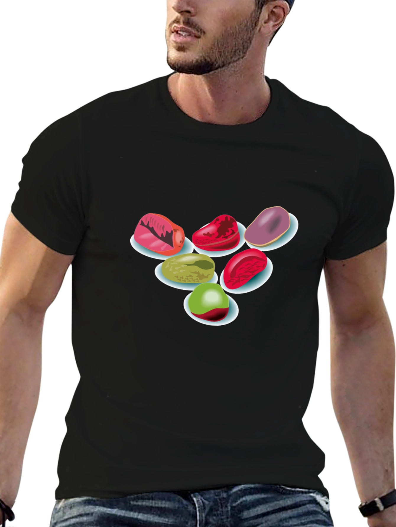 Candy Gems Black T-Shirt
