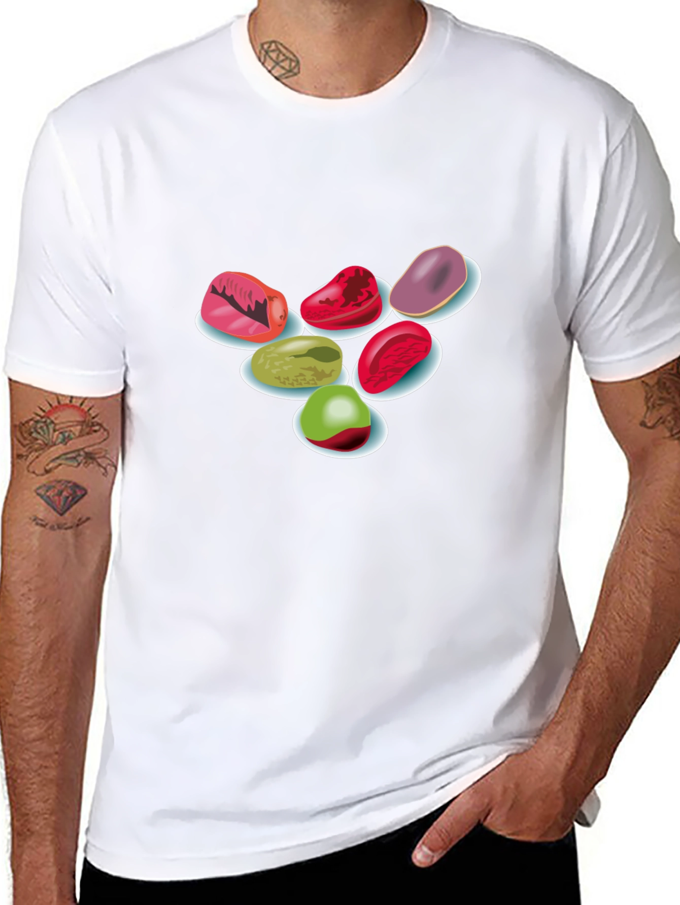 Candy Gems Black T-Shirt