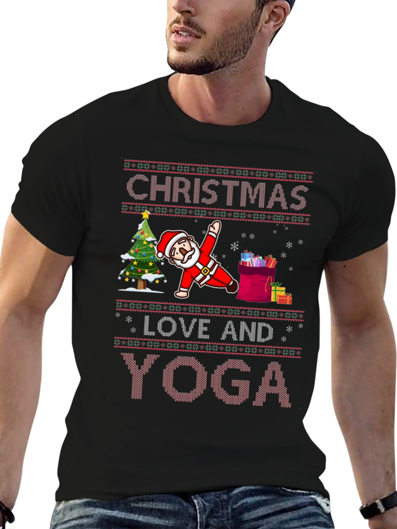 Christmas Yoga Santa T-Shirt