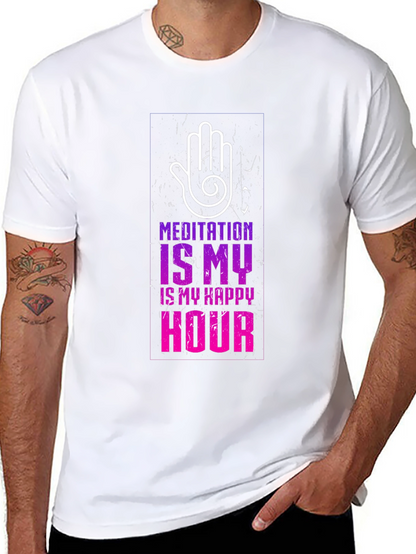 Meditation Is My Happy Hour Graphic T-Shirt