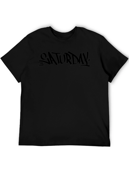 Saturday Graphic Print Black T-Shirt
