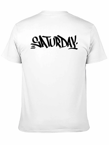 Saturday Graphic Print Black T-Shirt