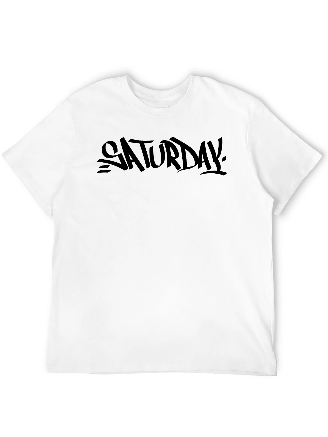 Saturday Graphic Print Black T-Shirt