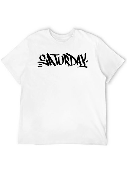 Saturday Graphic Print Black T-Shirt