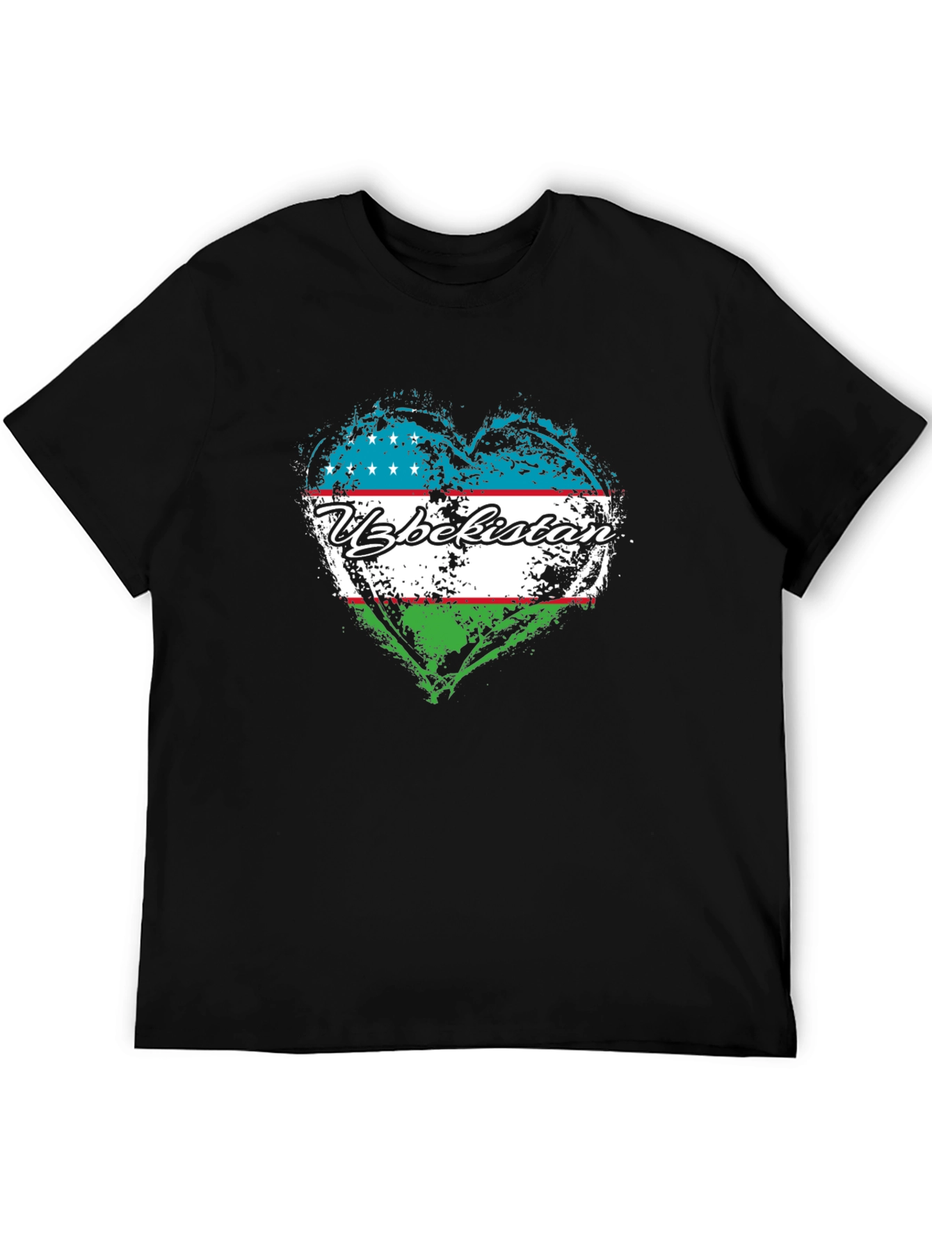 Uzbekistan Flag Heart Graphic Tee