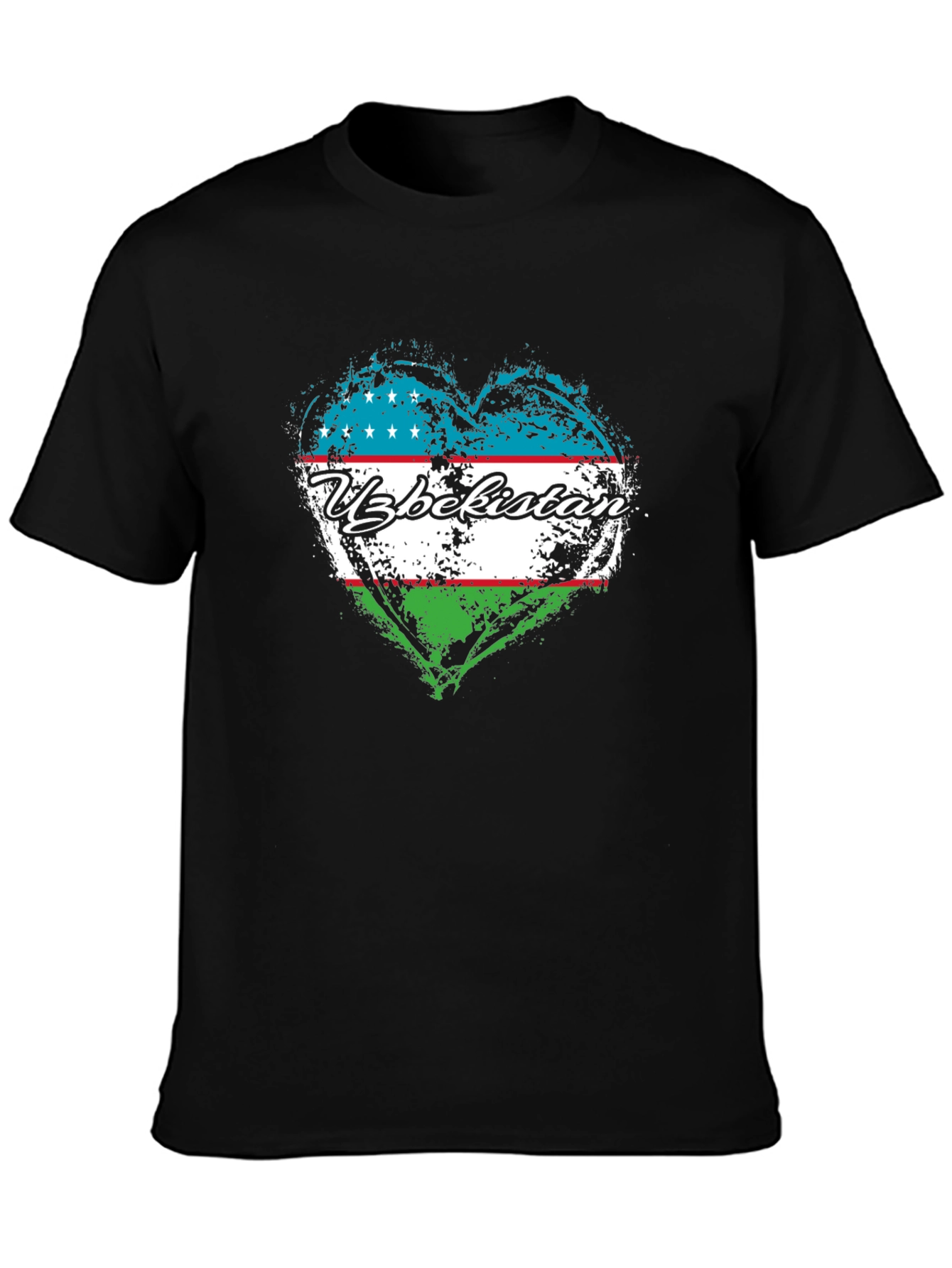 Uzbekistan Flag Heart Graphic Tee