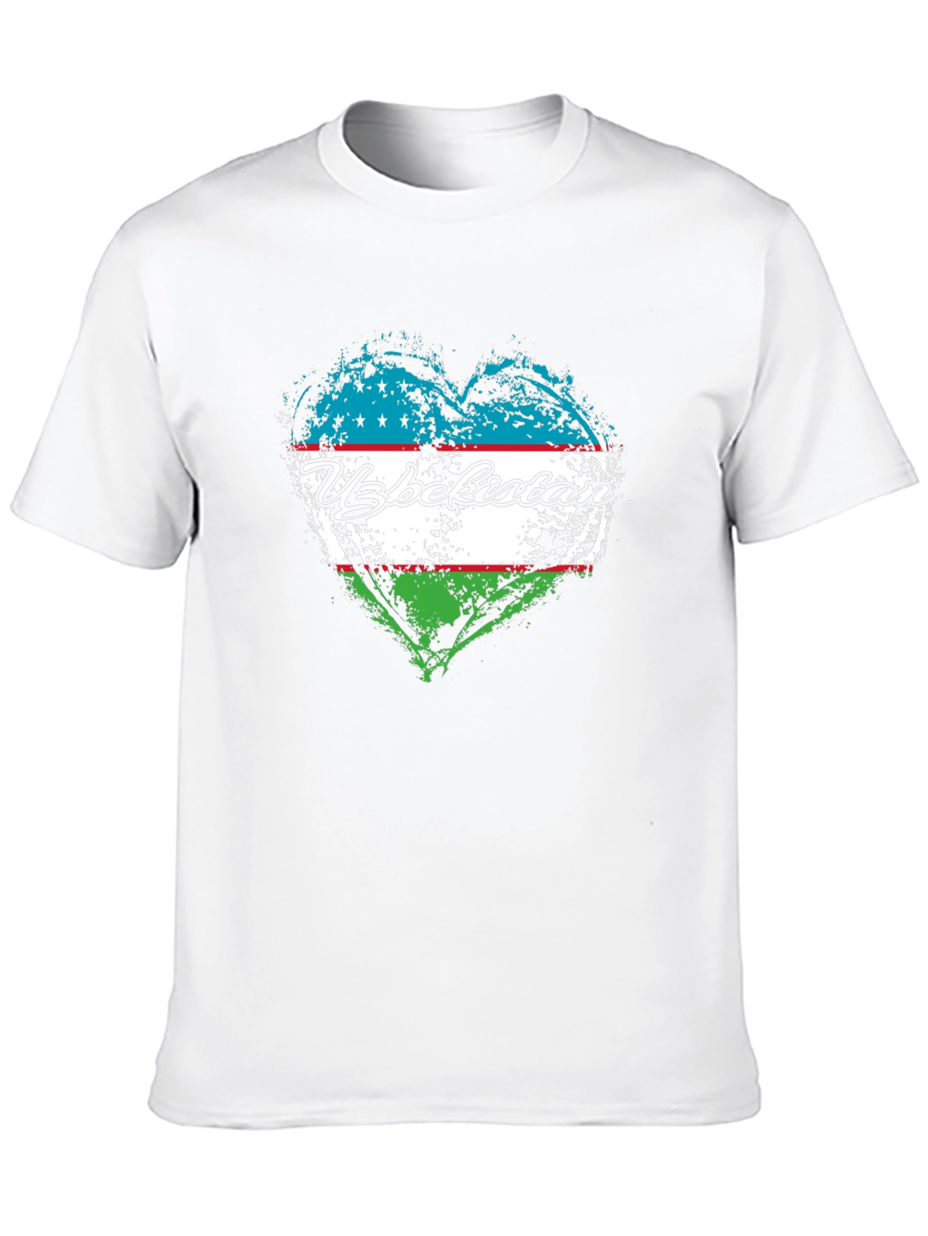 Uzbekistan Flag Heart Graphic Tee