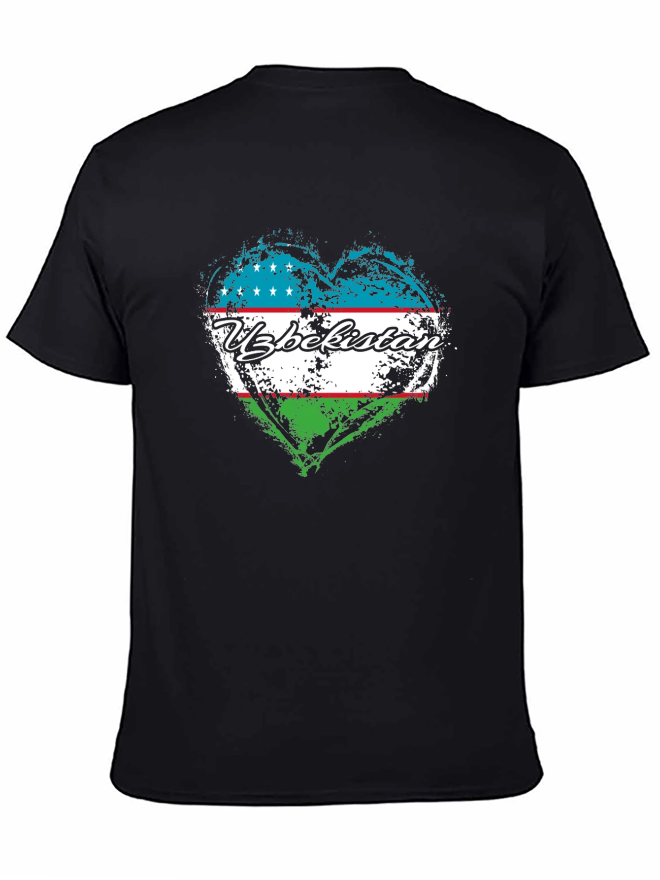 Uzbekistan Flag Heart Graphic Tee
