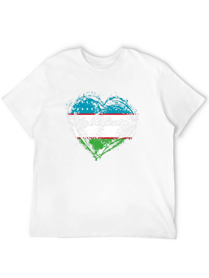 Uzbekistan Flag Heart Graphic Tee