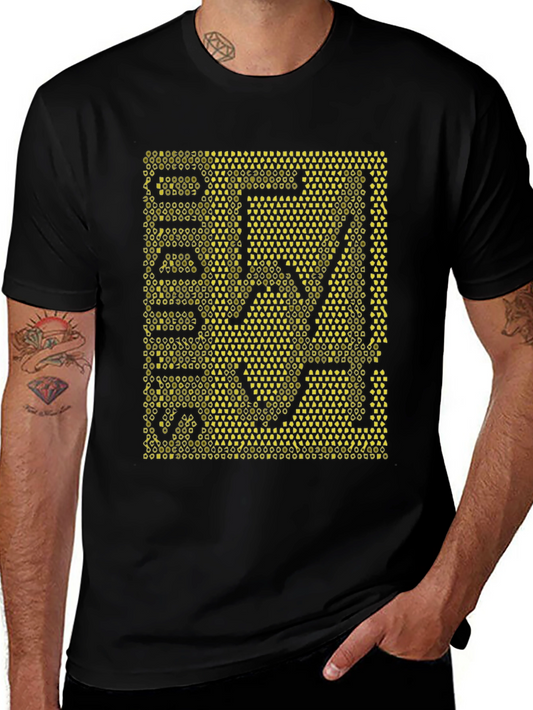 Abstract Graphic Tee - Stylish Black T-Shirt for Men