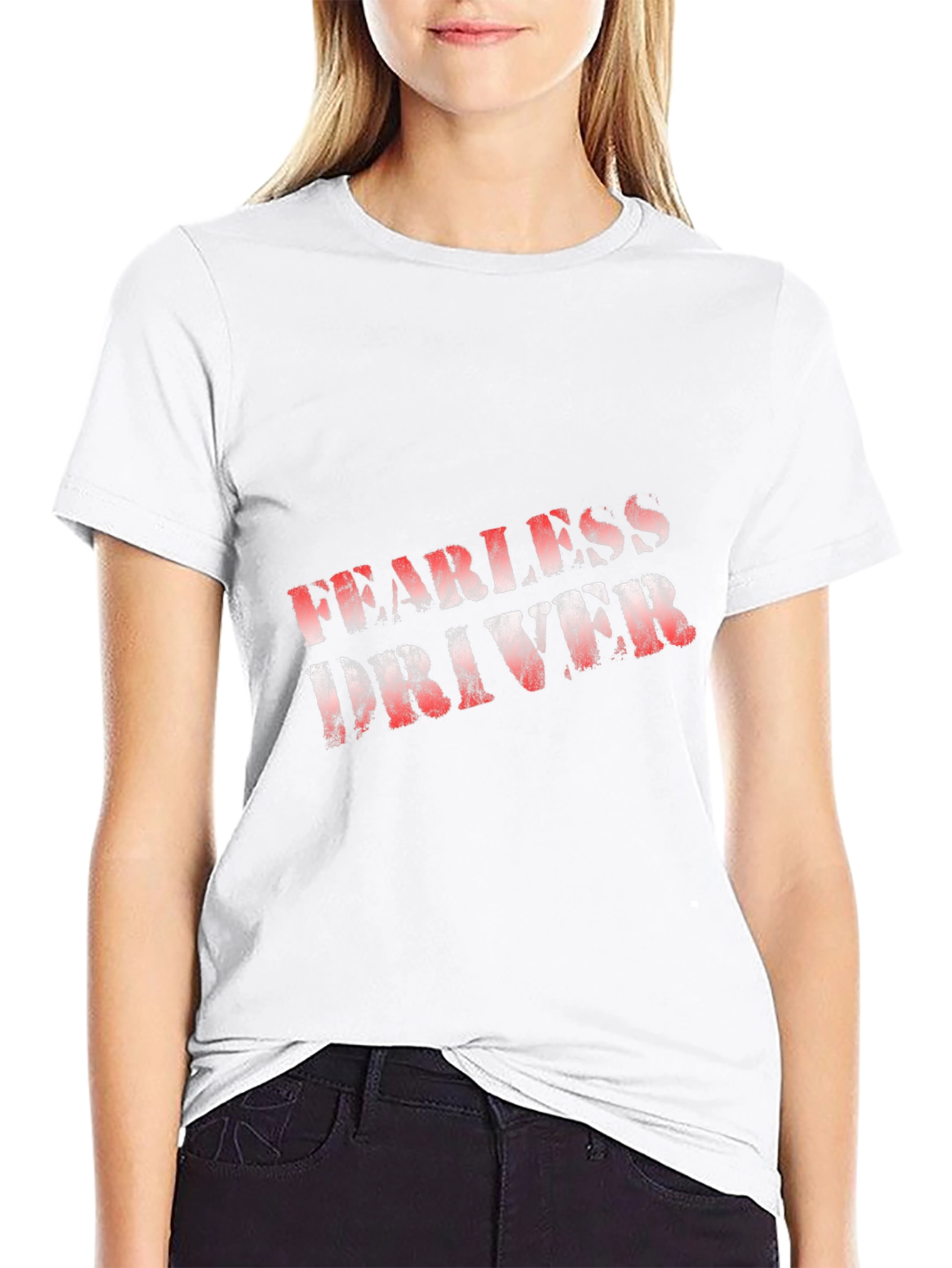 Fearless Driver Graphic Tee - Black Cotton Blend